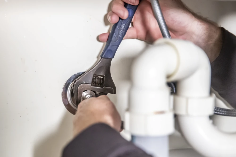 Plumber carrying out a plumbing health check